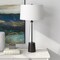 Homeroots 29" Black and Clear Metal and Glass Table Lamp With White Drum Shade 524269 - alternate 8