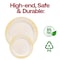 Smarty Had A Party 7.5" Ivory with Gold Harmony Rim Plastic Appetizer/Salad Plates (120 plates), 120PK 647G-CASE - alternate 10