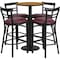 Flash Furniture Round Ntural Bar Table, Rnd Base, Burg Seats, 24", Laminate Top, Wood Grain RSRB1039-GG - alternate 1