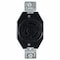 Leviton Flanged Locking Receptacle, Non-NEMA, 20 A, 125/250V AC, Single Phase, 3 Pole, Flush Mount, Black 7310-BG - alternate 1