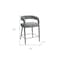 Homeroots 25" Gray Metal and Fabric Low Back Counter Height Bar Chair 558308 - alternate 6