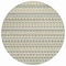 Homeroots 8' Linen And Lime Green Round Striped Washable Indoor Outdoor Area Rug 610536 - alternate 8