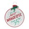 Homeroots 18" X 14" White Green And Red Metal Christmas Ball Hanging Wall Decor 634269 - alternate 1