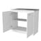 Homeroots 39" White Stainless Steel Accent Cabinet With Two Shelves 534992 - alternate 1