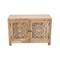 Homeroots 30in Natural Solid Wood Textured Door Accent Cabinet With Two Doors 557028 - alternate 1