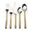 Homeroots Matte Gold Stainless Steel Five Piece Hand Forged Flatware Set 568832 - alternate 6
