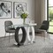 Homeroots 63" Clear Gray and White Glass And Metal Double Pedestal Base Dining Table 383830 - alternate 5