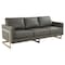 Leisuremod Lincoln Upholstered Leather Sofa with Gold Frame, Grey LA83GR-L - alternate 1