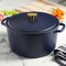 Sur La Table Millau 5.5Qt Enameled Cast Iron Dutch Oven with Lid in Matte Marine with Rose Gold Knob 750122358M - alternate 8