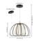 Jonathan Y Gigi 23.5" Modern Glam Metal Adjustable Dimmable Stripe Cage Integrated LED Pendant, Black/Gold Paint JYL7147A - alternate 7