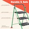 Campior Green 3-Step Foldable Stool, 500 lbs Capacity, Anti-Slip Feet, Steel Frame, Space-Saving Design DRIB3STP492 - alternate 8