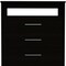 Homeroots 31" Black Four Drawer Dresser With Open Shelf 544013 - alternate 8