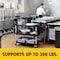 Rubbermaid Commercial Dual-Handle Utility Cart with Lipped Plastic Shelves, Plastic, 300 lb Load Capacity, 3 Shelves FG409100BLA - alternate 6
