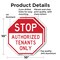 Signmission Stop Authorized Tenants Only, 10 inch X 10 inch, Aluminum Metal Signs, 2PK OC-A-2PACK-10-300 - alternate 6