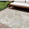 Homeroots 9' X 12' Ivory Beige And Linen Floral Washable Indoor Outdoor Area Rug 611196 - alternate 1
