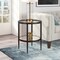 Homeroots 24" Black And Clear Glass And Steel Round Mirrored End Table With Shelf 544189 - alternate 8