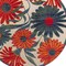 Homeroots 5' Ivory Blue And Orange Round Floral Indoor Outdoor Area Rug 548147 - alternate 9