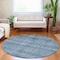 Homeroots 8' Blue And Gray Round Oriental Washable Indoor Outdoor Area Rug 616336 - alternate 8