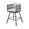 Homeroots 35" Light Gray Metal Swivel Low back Outdoor Counter Height Bar chair with Footrest 571164 - alternate 9