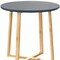 Homeroots 20" Gray and Natural Solid Wood Round Cross Legs End Table 529373 - alternate 4