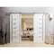 Sartodoors Double Barn Door 60x84 inches White Solid Core Modern Interior QUADRO4088DB-S-GLOS-6084 - alternate 1