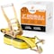 Xpose Safety Heavy Duty Ratchet Straps with Double J Hooks Yellow 2in x 27ft for Tie Downs, 10PK RTD227-DJH-10-X-S - alternate 1