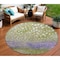 Homeroots 8' Green Purple And Black Round Abstract Washable Indoor Outdoor Area Rug 603091 - alternate 1