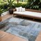 Homeroots 9' X 12' Blue Gray And Dark Brown Abstract Washable Indoor Outdoor Area Rug 602955 - alternate 1