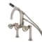 Kingston Brass 7" Center Deck-Mount Clawfoot Tub Faucet with Hand Shower, Brushed Nickel AE8108CG - alternate 1