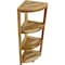 Homeroots 38in Natural Solid Teak Wood Freestanding Corner Shelving Unit 376735 - alternate 6