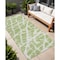 Homeroots 8' Runner Green and White Abstract Washable Non Skid Indoor Outdoor Runner Rug 559623 - alternate 1