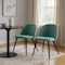 Homeroots Set of Two Green and Black Upholstered Fabric Dining Side Chairs, 2PK 568013 - alternate 7