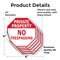 Signmission Private Property No Trespassing, 4 inch X 4 inch, Vinyl Decal, 5PK OC-D-5PACK-4-160 - alternate 4