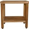 Homeroots 18" Contemporary Teak Shower Stool Or Bench With Shelf In Natural Finish 376749 - alternate 7