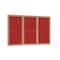 Ghent 3 Door Enclosed Fabric Bulletin Board, Oak Wood Frame, 4'H x 8'W, Red PW34896F-98 - alternate 1