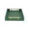 Homeroots 16" Green Wood Wood Faux Shagreen Serving Tray With Handles 571241 - alternate 13