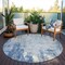 Homeroots 8' Denim Blue And Ivory Round Abstract Washable Indoor Outdoor Area Rug 612318 - alternate 6