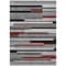 Homeroots 10' X 14' Gray Black And Red Striped Washable Indoor Outdoor Area Rug 613277 - alternate 8