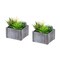 Monarch Specialties Artificial Plant, 8-in. Tall, Succulent, Table, Grey Wooden Pots, Contemporary, Modern, 2PK I 9370 - alternate 1