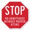 Signmission Stop No Admittance Without Proper A, 10 Inch X 10 Inch, Aluminum Metal Signs OC-A-10-180 - alternate 1