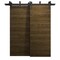 Sartodoors Modern Double Barn Door 84 x 96 inches, Ego 5000 Marble Oak, 14FT Rail Track Set, Solid Panel Int EGO5000DB-DMR-8496 - alternate 1