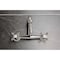 Kingston Brass Two-Handle Wall Mount Bridge Kitchen Faucet, Polished Nickel KS3256AX - alternate 5