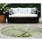 Homeroots 8' Round Green Round Abstract Washable Non Skid Indoor Outdoor Area Rug 559690 - alternate 1
