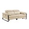 Homeroots 77in Cream and Black Italian Leather Power Reclining Loveseat 720496 - alternate 9