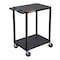 Luxor Utility Cart with Lipped Plastic Shelves, Polyethylene, 300 lb Load Capacity, 2 Shelves, 24 in L HE32-B - alternate 14