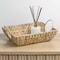 Happimess Rowan Hand-Woven Hyacinth Rectangular Decorative Basket Trays with Handles, Natural (Set of 3), 3PK TRY2000A-3SET - alternate 1