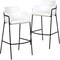 Leisuremod Axis Ergonomic Velvet/Polyester/Leather Bar Stool with Powder-Coated Steel, 2PK AC29W2 - alternate 1
