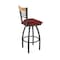 Holland Bar Stool Co Eleanor 25in Swivel Counter Stool with Pewter Finish, Medium Back and Graph Ruby Seat 880 - alternate 1