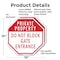 Signmission Private Property Do Not Block Gate, 10 inch X 10 inch, Aluminum Metal Signs, 2PK OC-A-2PACK-10-134 - alternate 4
