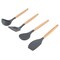 Gibson Home Holton 7 Piece Silicone Beech Wood Kitchen Tool Set in Grey 137356.07 - alternate 4